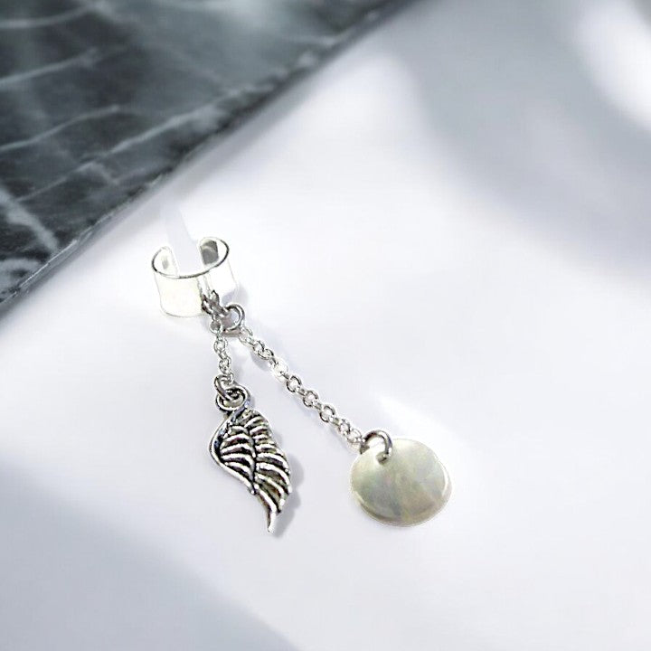 Angel Wing ear cuff, Silver