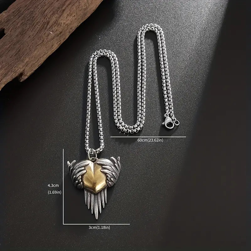 Angel Heart Hug Memory necklace, 24 inch, Unisex