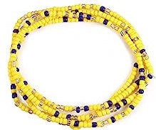 Beaded Stretch Cord Anklet-Summer Yellow