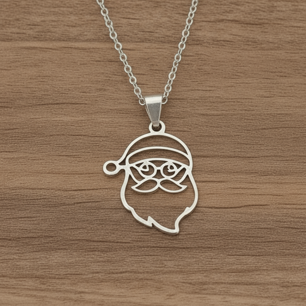 Christmas Necklace, Stainless Steel - 18 inch - Choose Yours! Santa