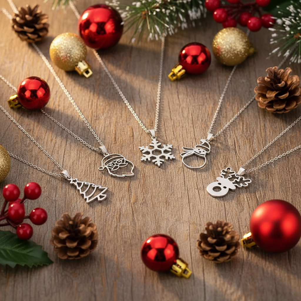 Christmas Necklace, Stainless Steel - 18 inch - Choose Yours!
