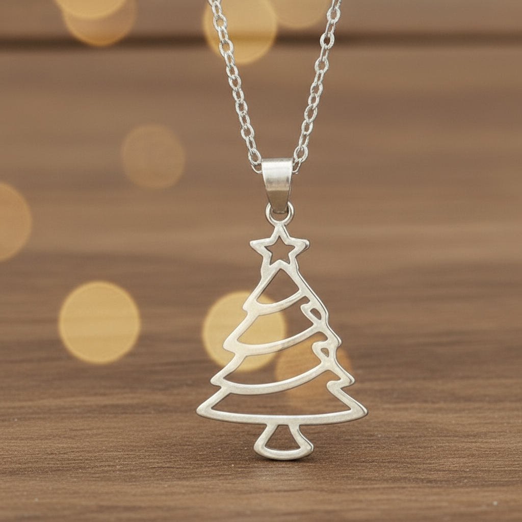 Christmas Necklace, Stainless Steel - 18 inch - Choose Yours! Christmas Tree