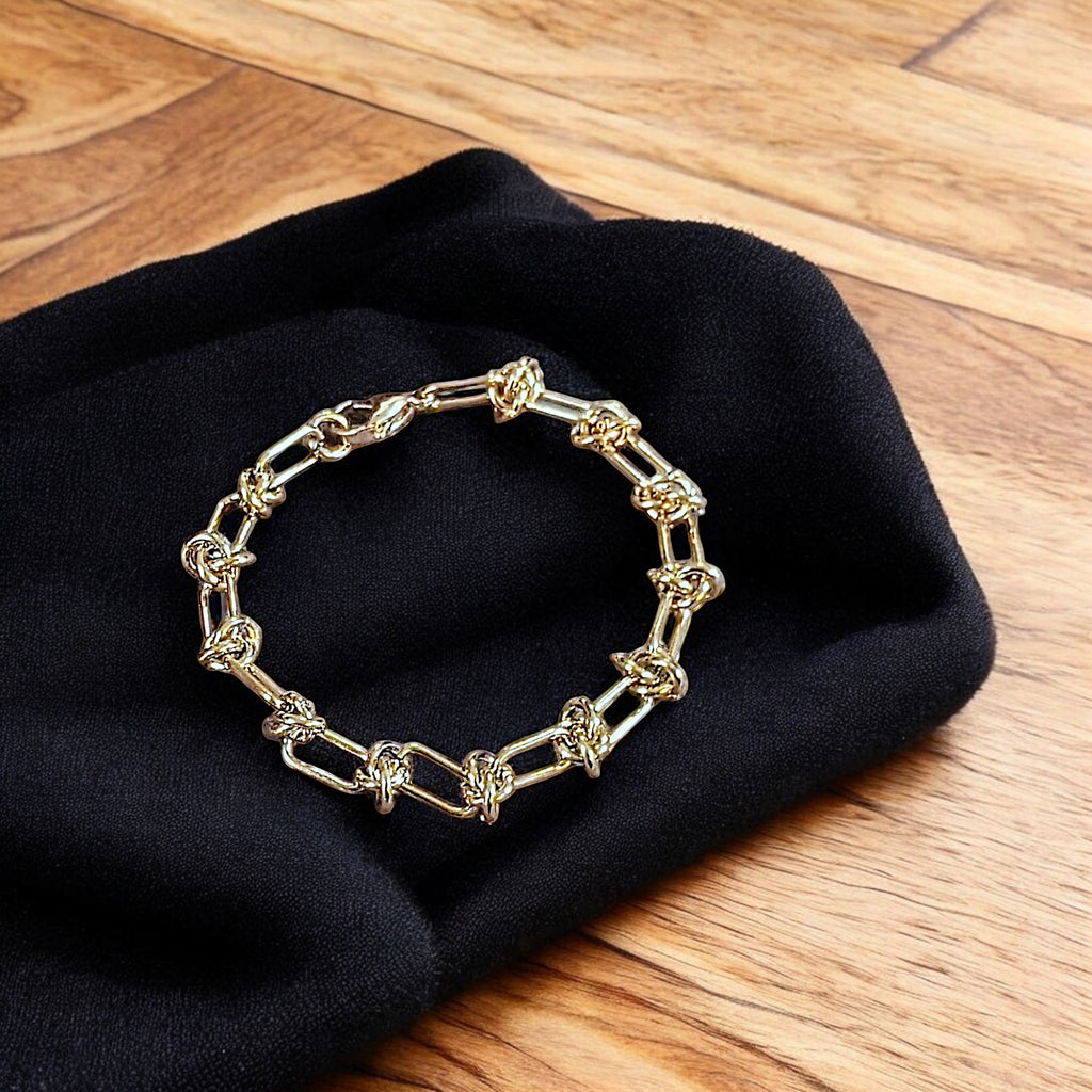 Gold Paperclip Barbed Wire Chain Bracelet