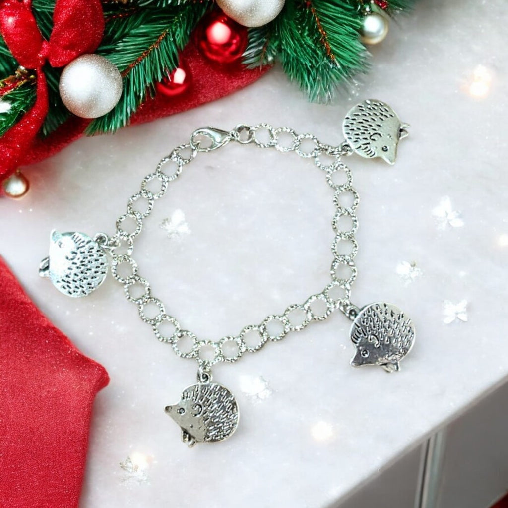 Silver Hedgehog Lover's Charm Bracelet