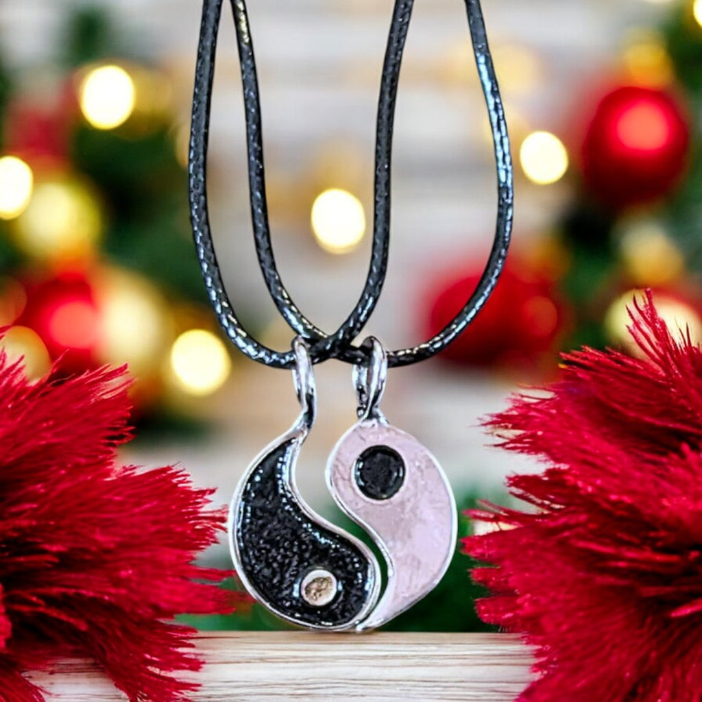 YIN and YANG Double Necklace Set, 18 inches