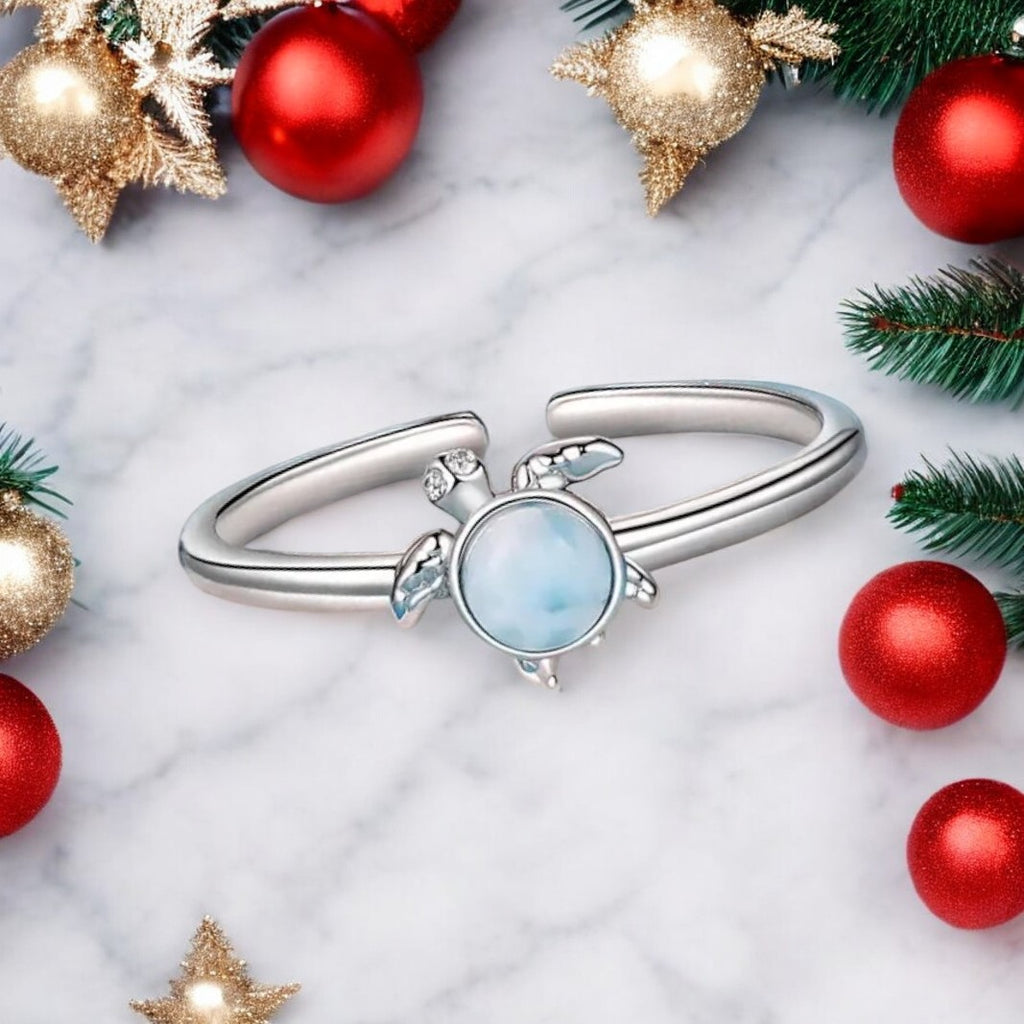 Larimar Sea Turtle Ring