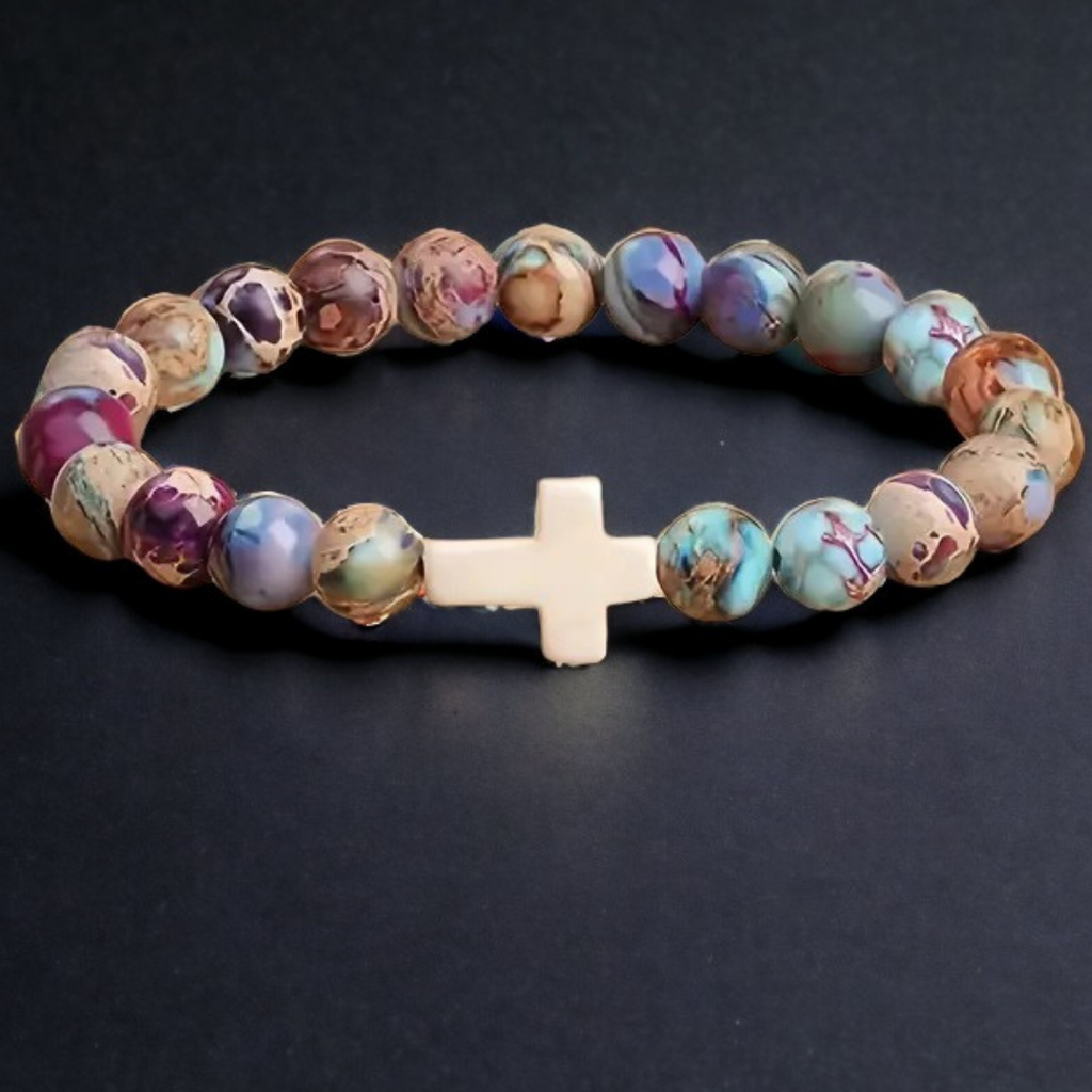 Beaded Cross Stretch bracelet