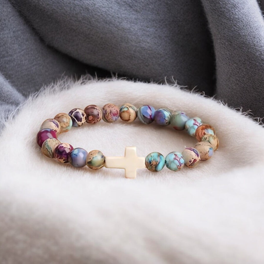 Beaded Cross Stretch bracelet