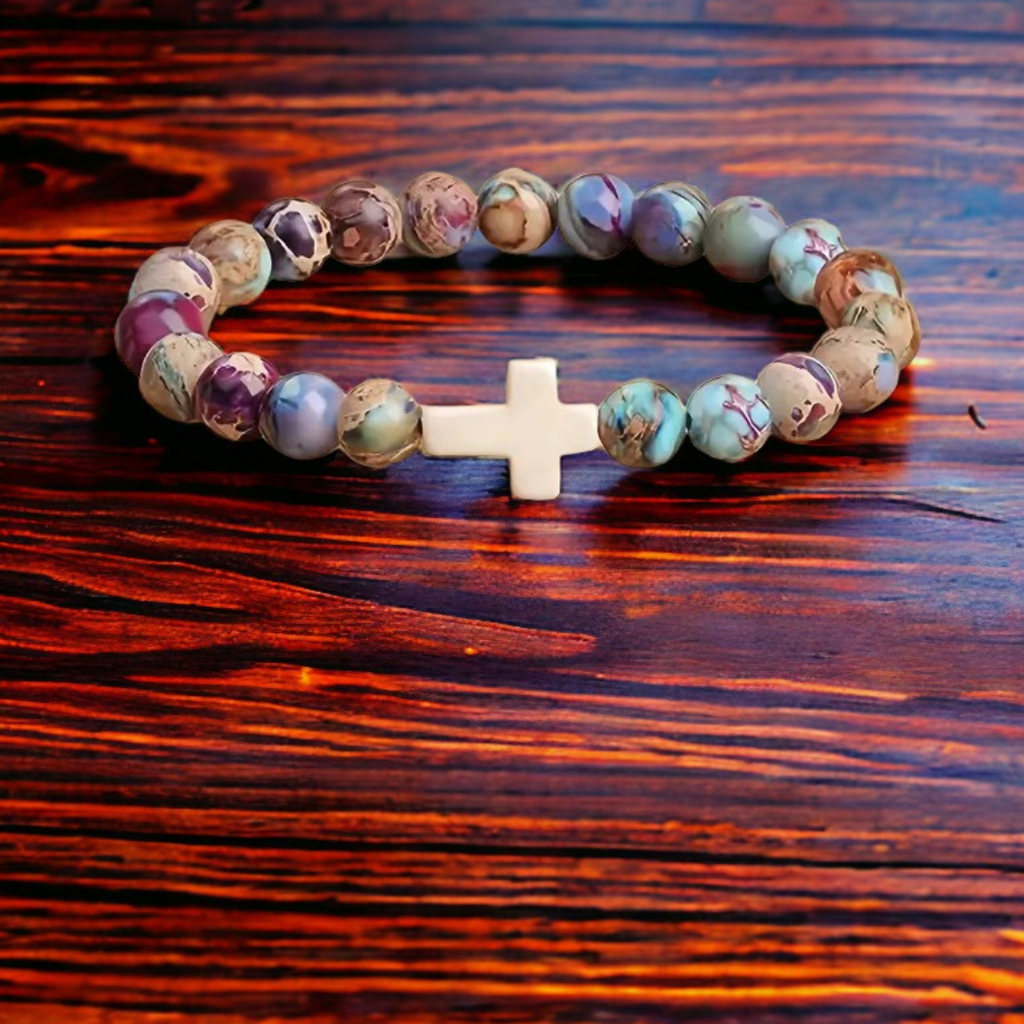 Beaded Cross Stretch bracelet