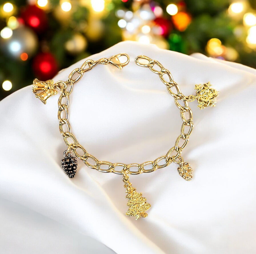 Christmas Gold Charm bracelet