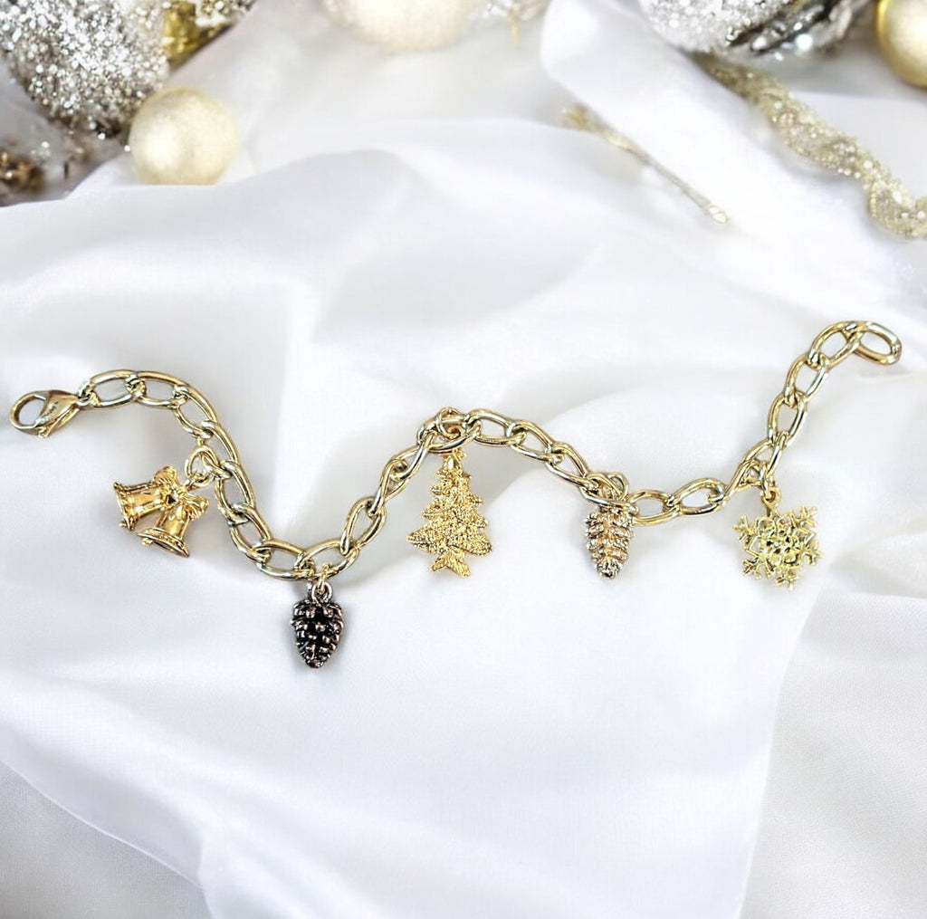 Christmas Gold Charm bracelet