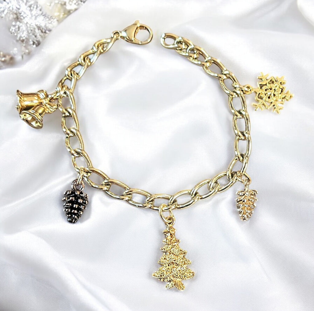 Christmas Gold Charm bracelet