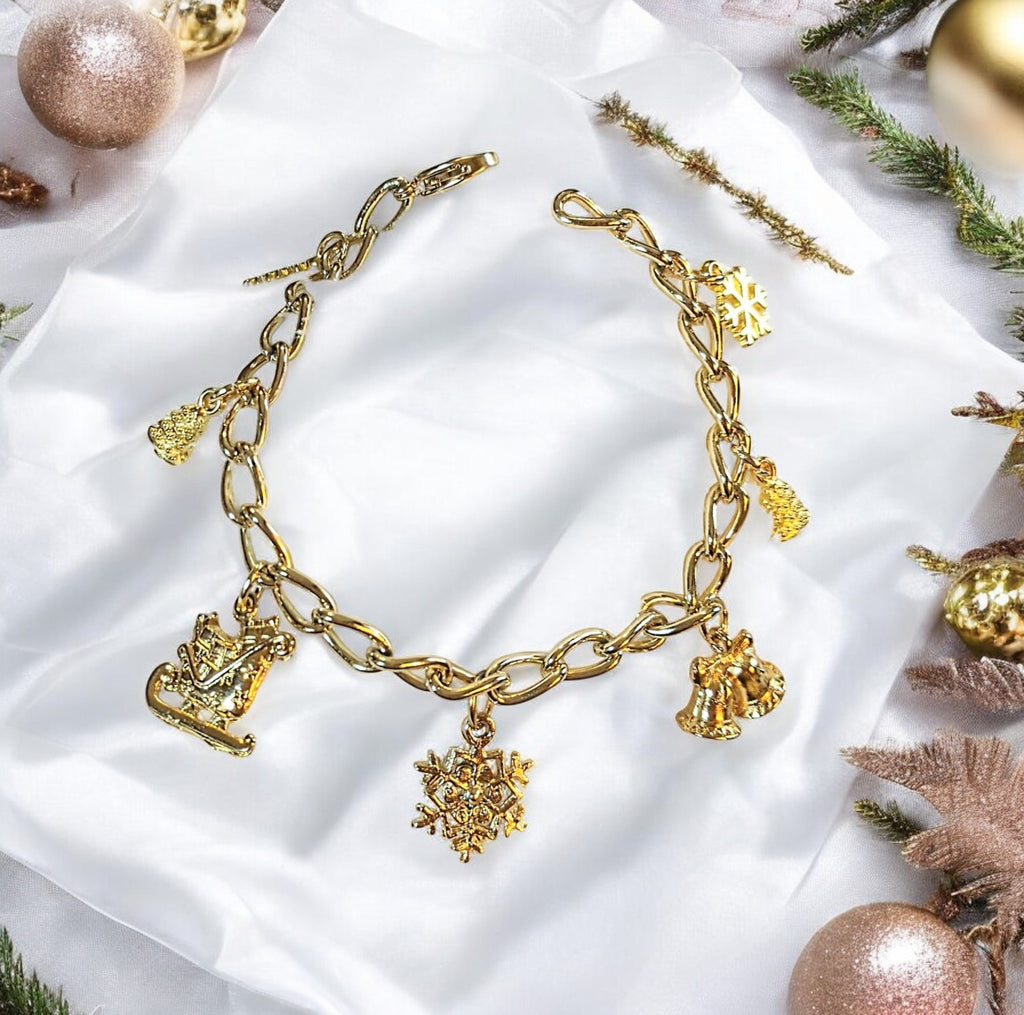 Christmas Gold Charm bracelet 3