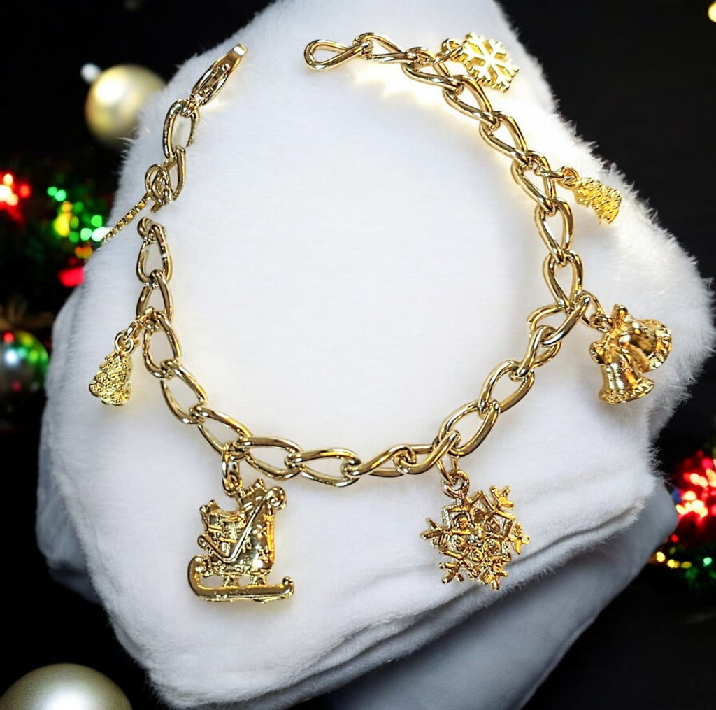 Christmas Gold Charm bracelet 3