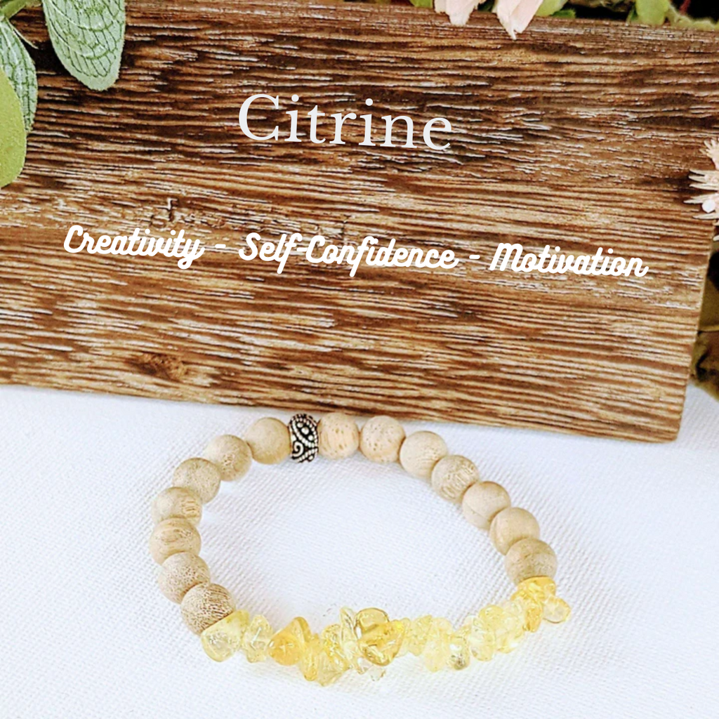 Natural Citrine Gemstone Chip Diffuser-Success Bracelet-NOVEMBER BIRTHSTONE