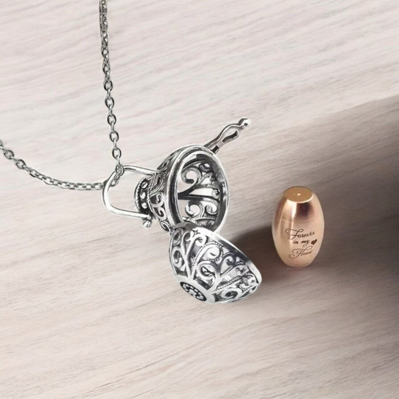 Mini Urn Locket Memory necklace, 22 inch, Unisex