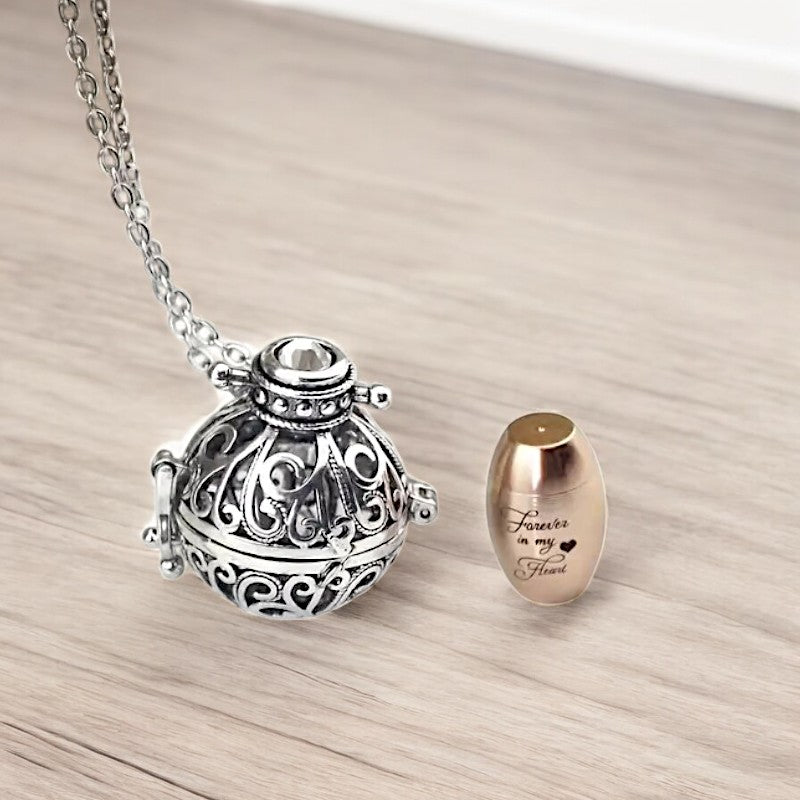 Mini Urn Locket Memory necklace, 22 inch, Unisex