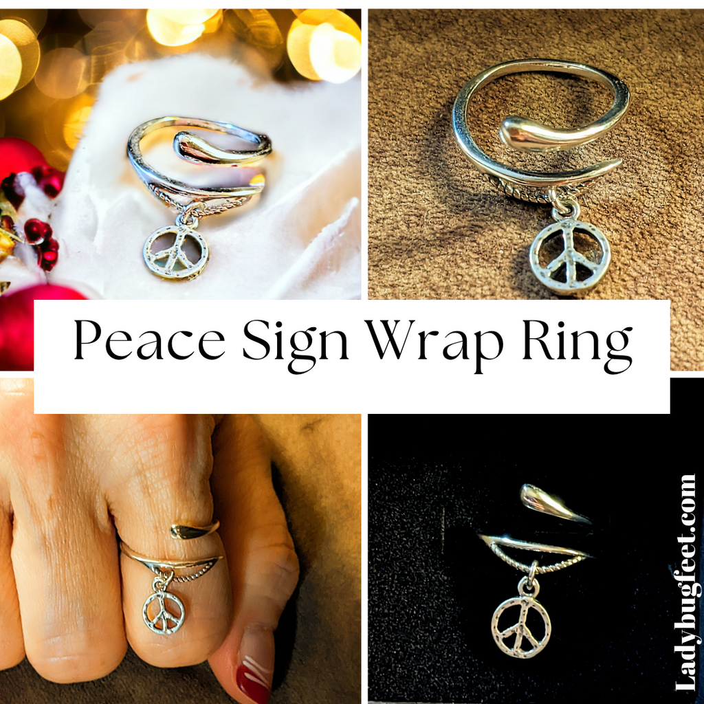 Peace Sign Wrap Ring