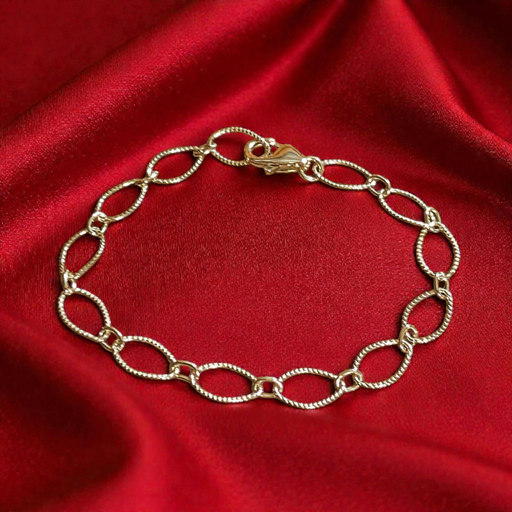 .925 Sterling Silver Textured Charm Bracelet Base - D.I.Y. - BUILD YOUR CHARM BRACELET!