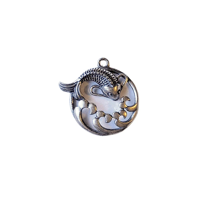 Sterling Silver Beach Charm Bracelet Koi Fish