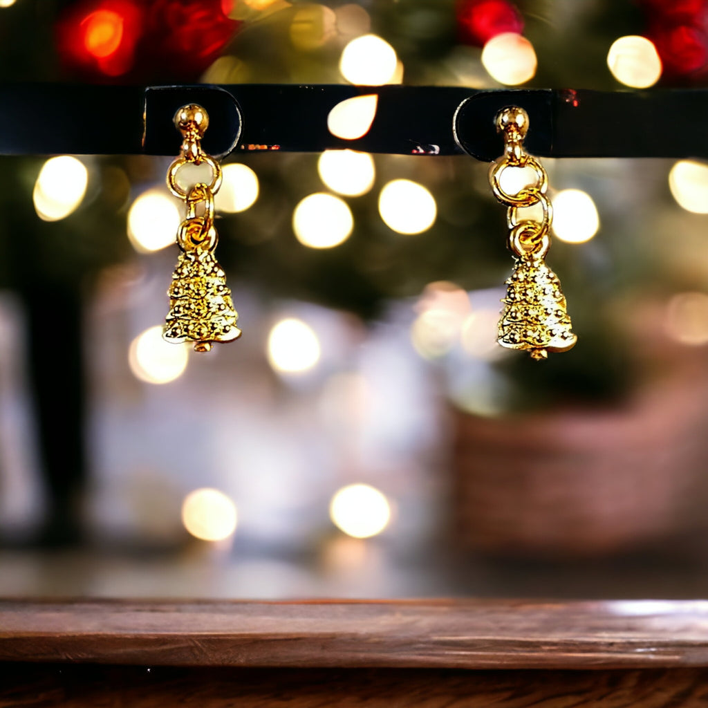 Gold Christmas Tree Post Earrings