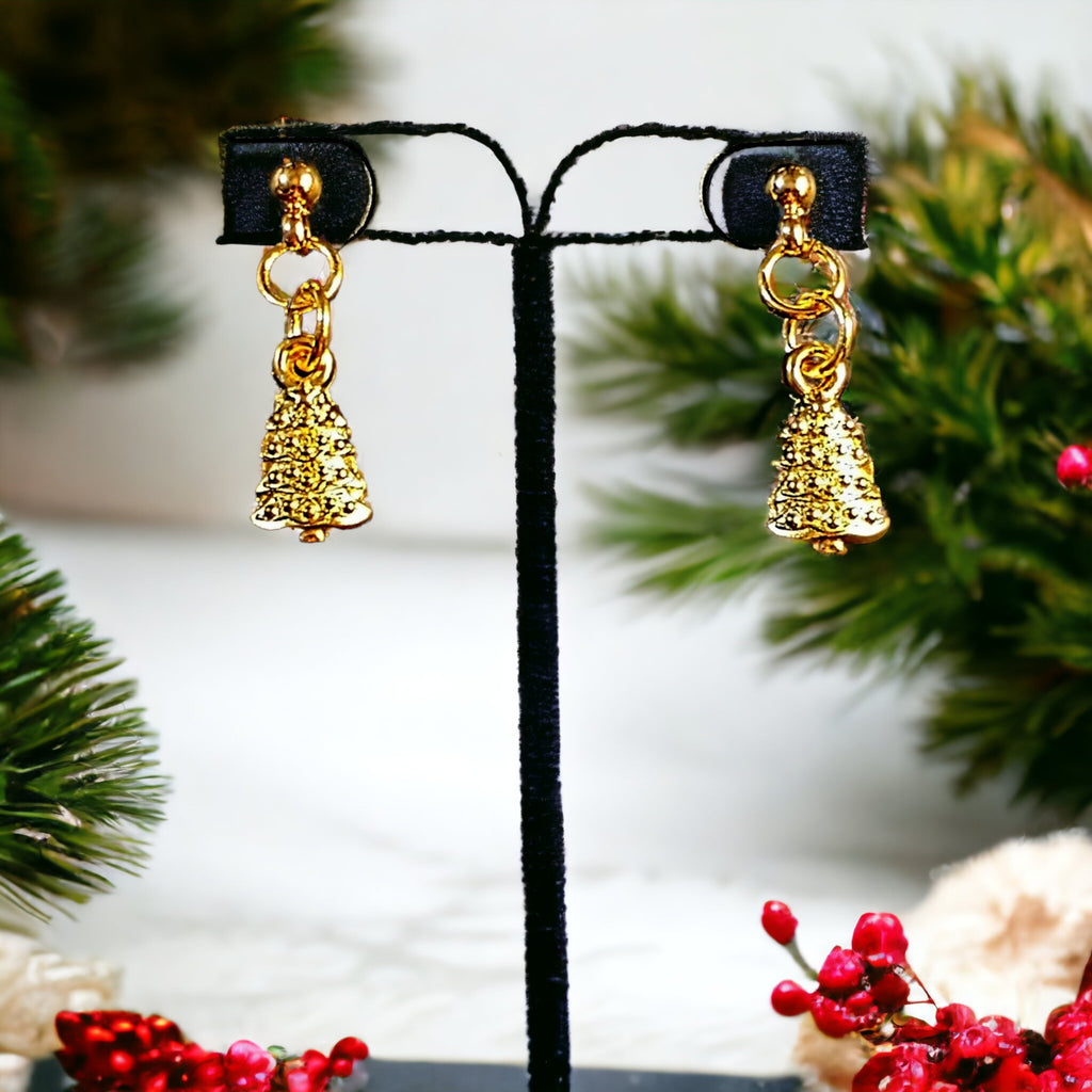 Gold Christmas Tree Post Earrings