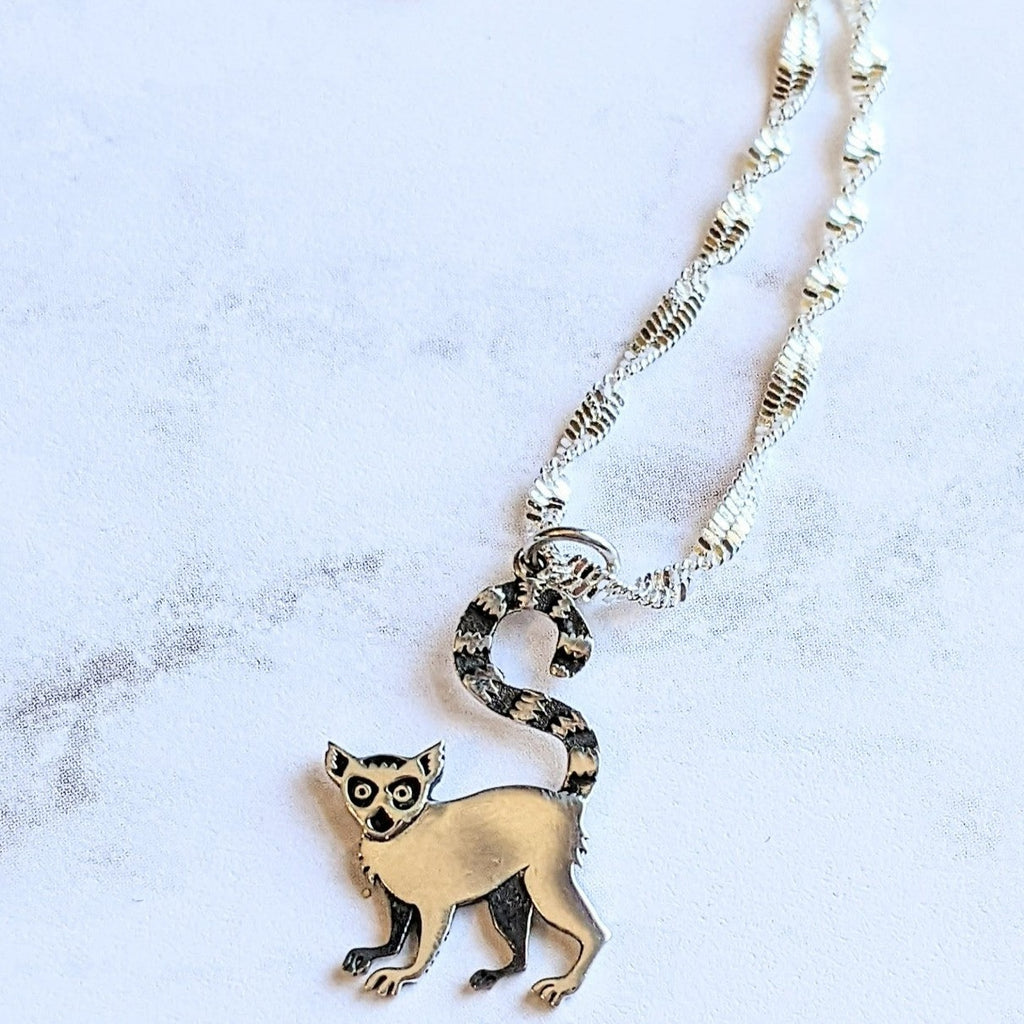 Lemur Pendant charm necklace, 22 inch