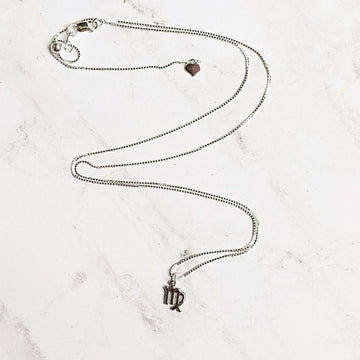 Sterling Silver Zodiac Symbol Necklace - 12 - 24 inches