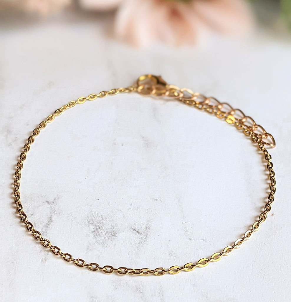 Gold Oval Chain Anklet