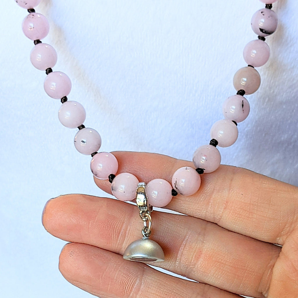 Pink Jade Semi-Precious Gemstone Necklace- 32 inch