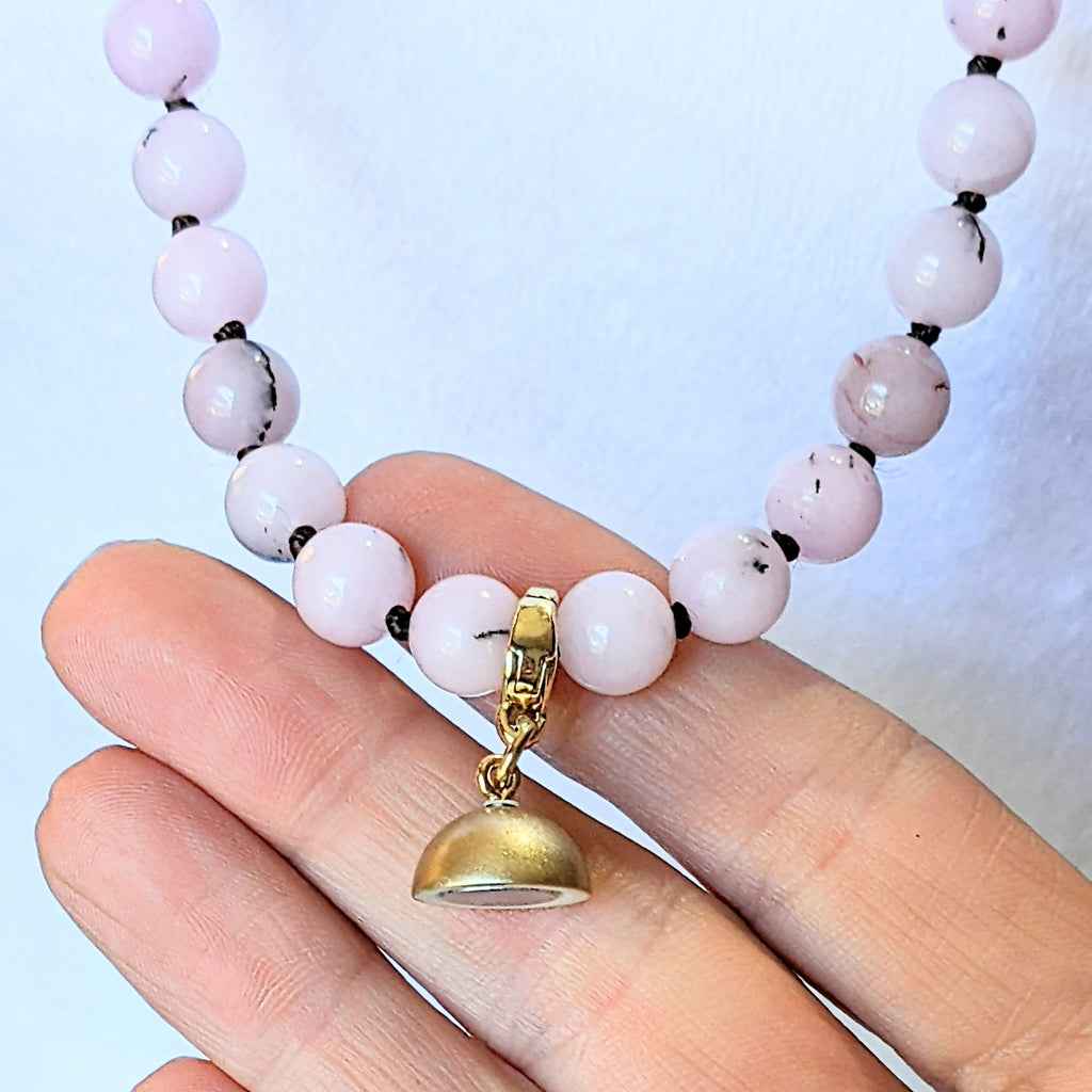 Pink Jade Semi-Precious Gemstone Necklace- 32 inch