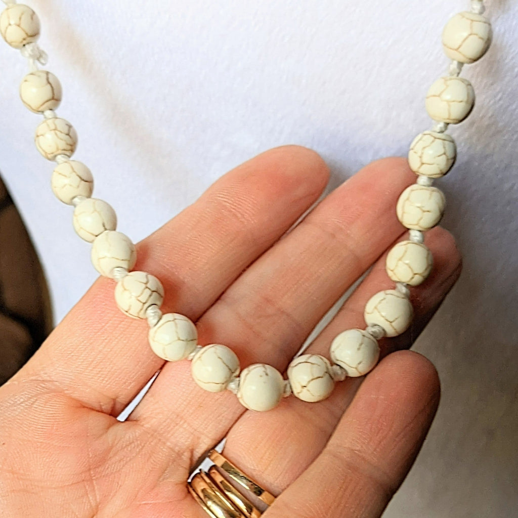 Howlite Semi-Precious Gemstone Necklace- 36 inch