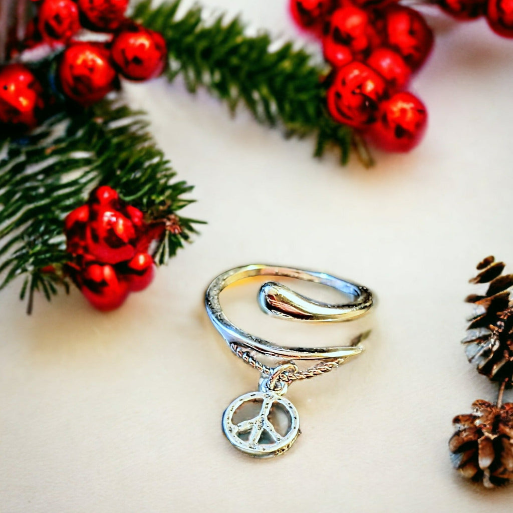 Peace Sign Wrap Ring