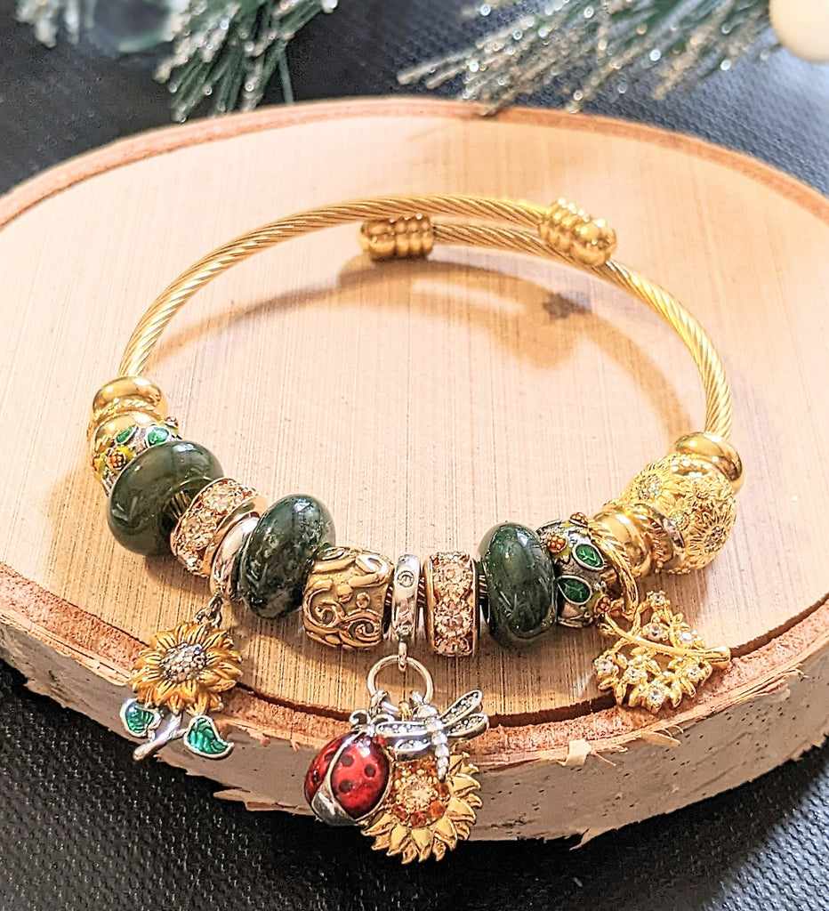 Gold Garden Party Euro Cuff Wrap Bracelet