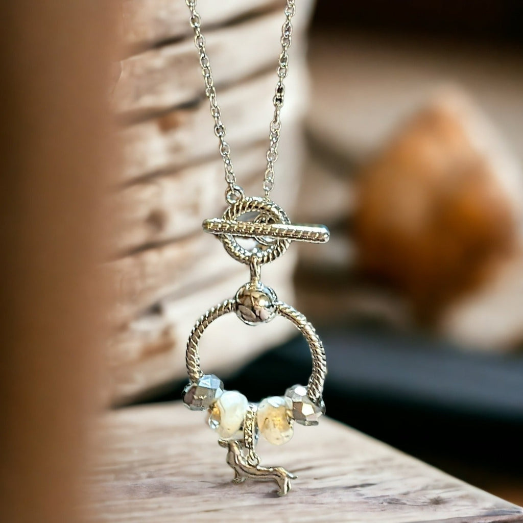 Dachshund Sterling Silver Toggle Charm Necklace