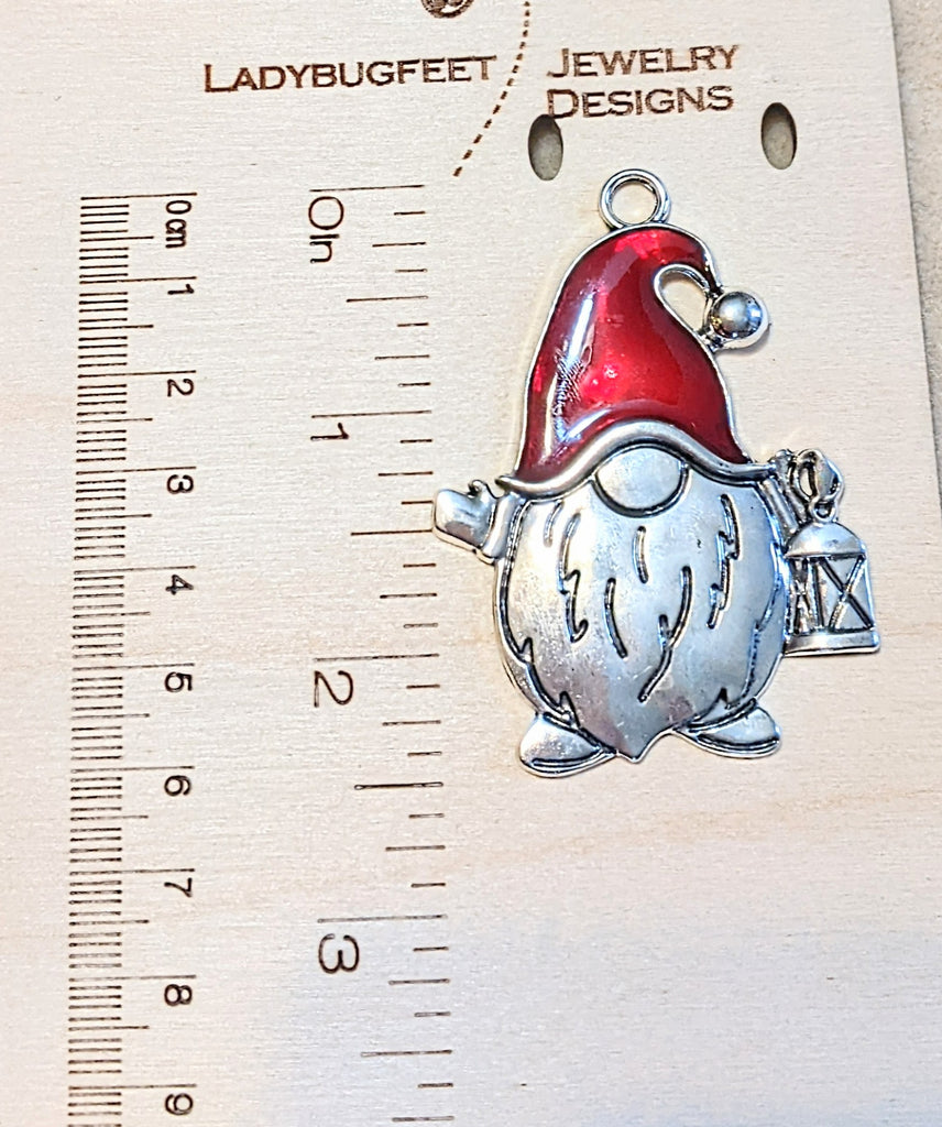 Christmas Gnome Beaded Necklace-36 inch