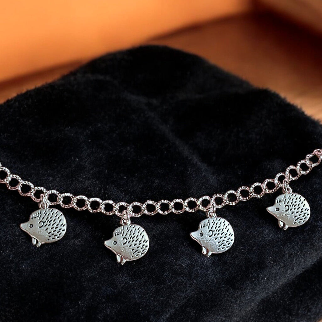 Silver Hedgehog Lover's Charm Bracelet