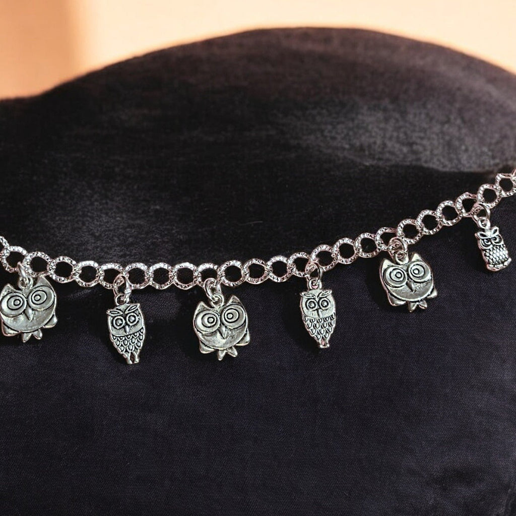 Silver Owl Lover's Charm Bracelet