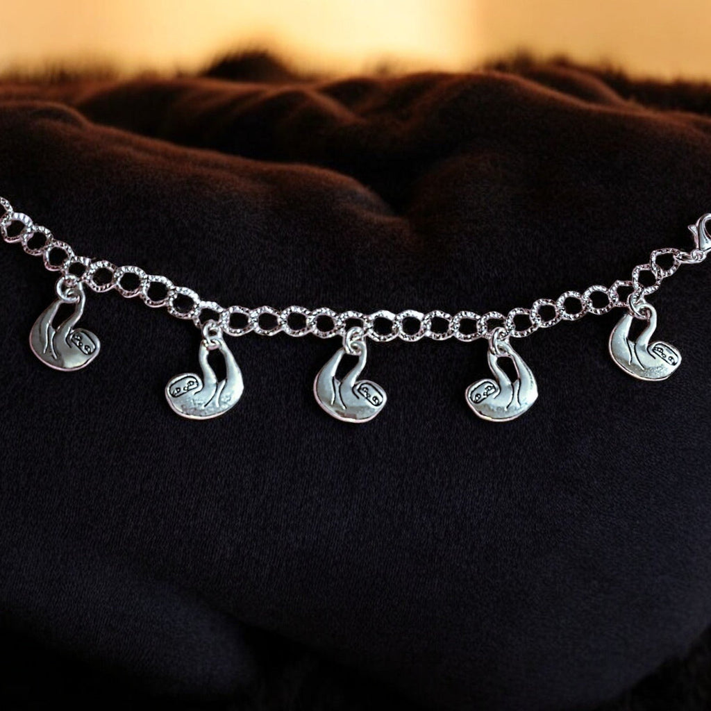 Silver Sloth Lover's Charm Bracelet