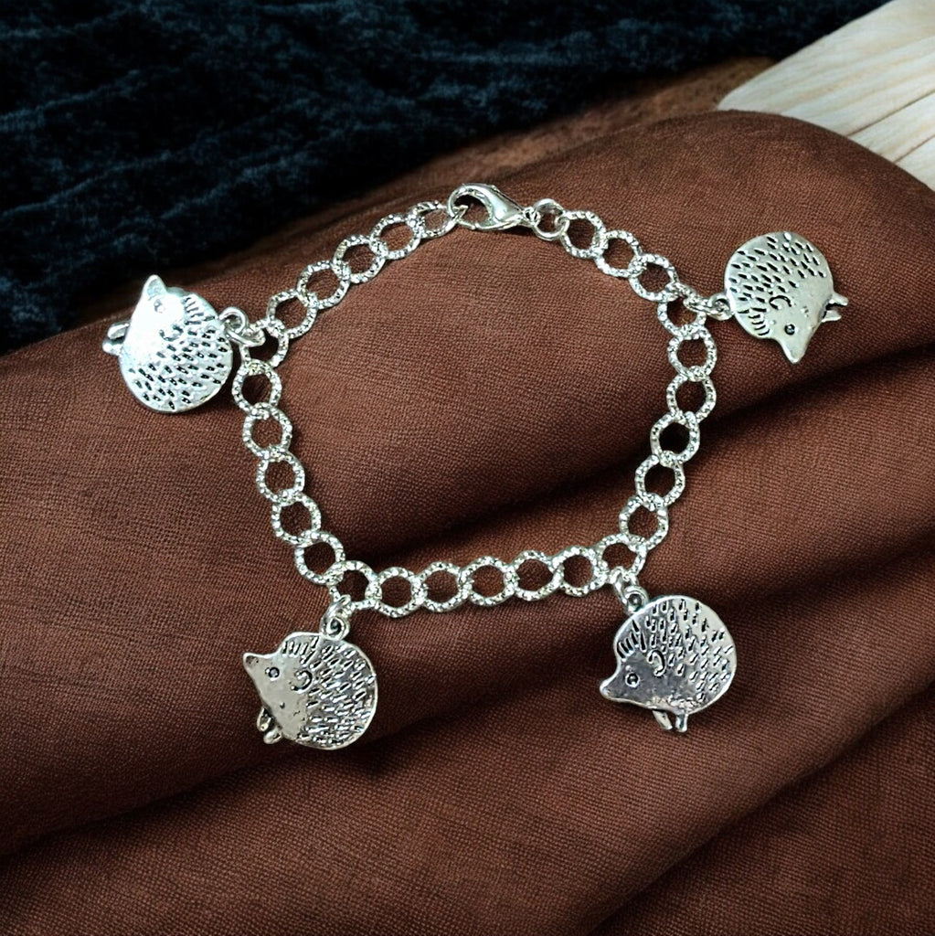 Silver Hedgehog Lover's Charm Bracelet