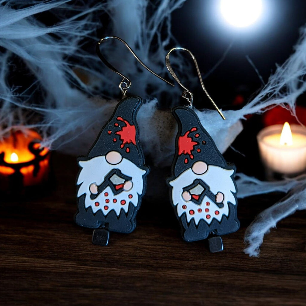 Gnome Halloween Earrings Hatchet Gnome