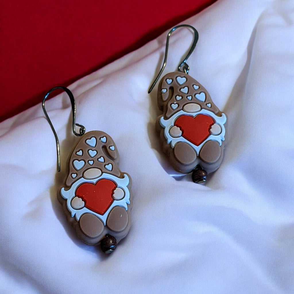 Gnome Valentine's Day Earrings