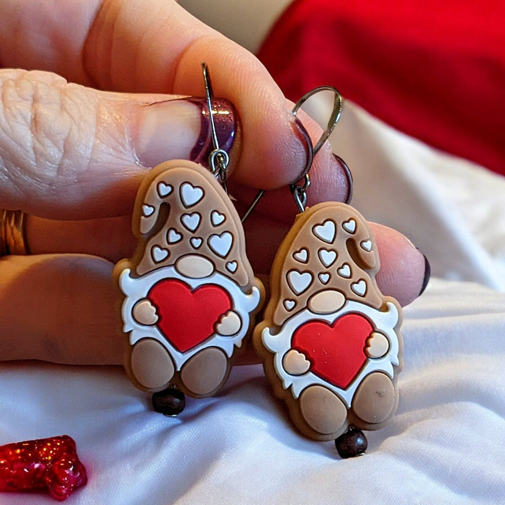 Gnome Valentine's Day Earrings