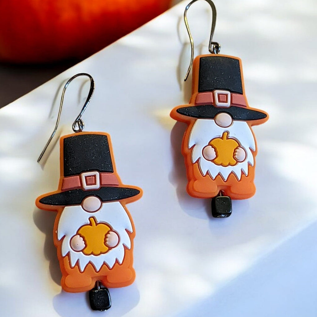 Gnome Theme Earrings Thanksgiving Gnome