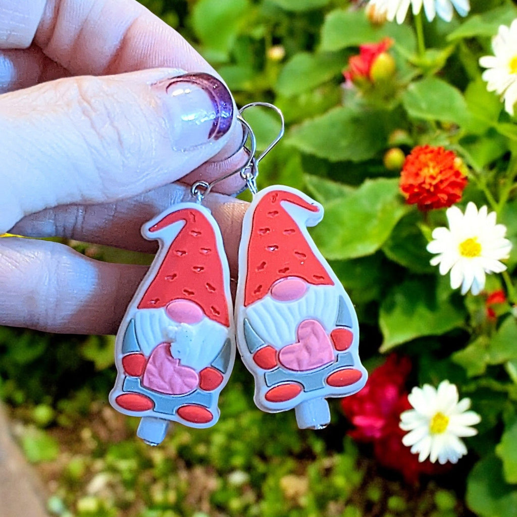 Gnome Valentine's Day Earrings Valentine Gnome III