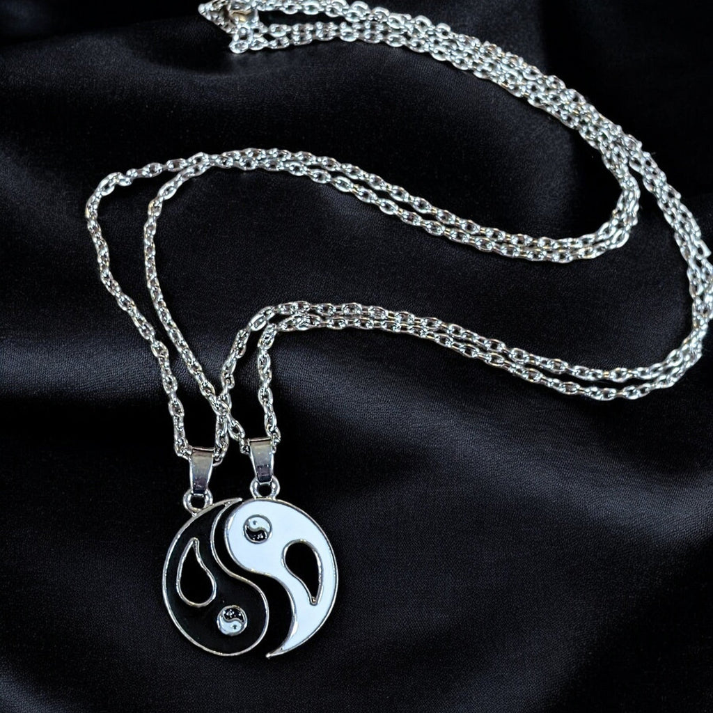 YIN and YANG Double Necklace Set, 20 inches