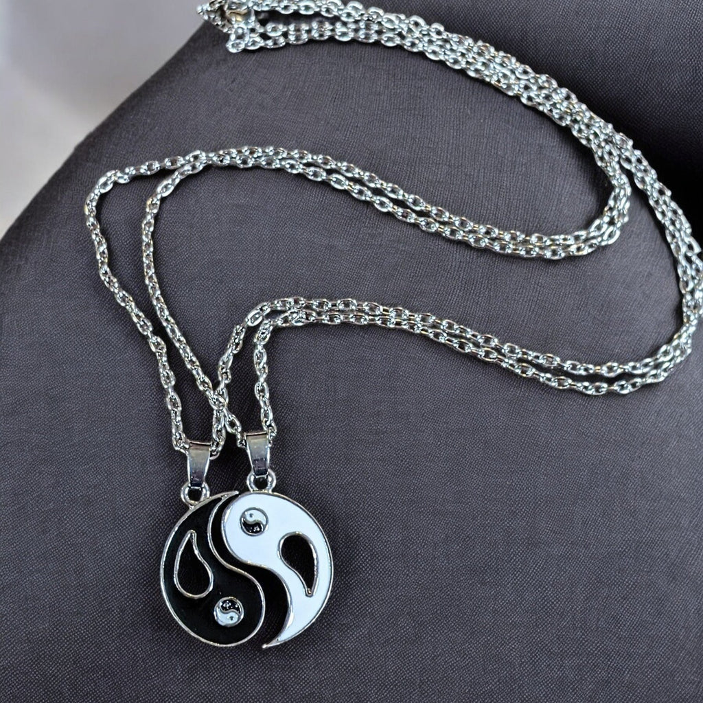 YIN and YANG Double Necklace Set, 20 inches