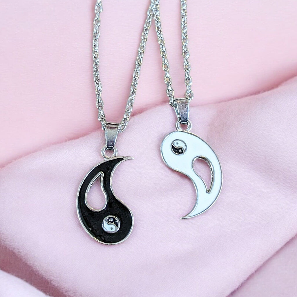 YIN and YANG Double Necklace Set, 20 inches