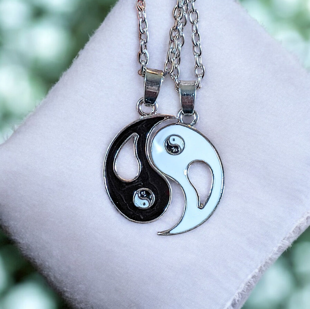 YIN and YANG Double Necklace Set, 20 inches