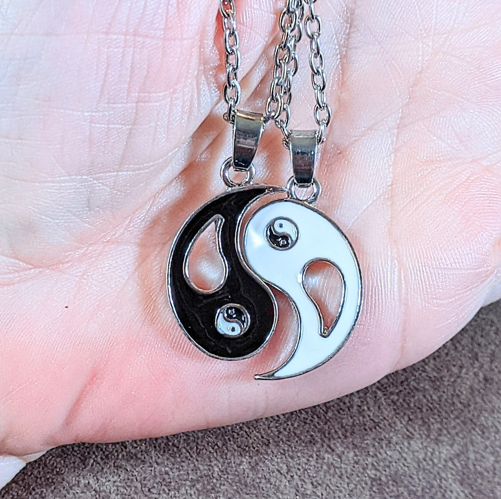 YIN and YANG Double Necklace Set, 20 inches